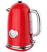 Harriet Electric Kettle, 1.8L Retro Electric Tea Kettle with Thermometer, 1500W Stainless Steel H...