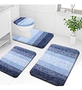 Arotive Microfiber Bathroom Rugs Sets 4 Piece, Extra Soft Absorbent Bath Mats, Machine Wash Dry U...