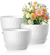 Meowell 12/10/9 inch Large Flower Pots, 3 Set Big Plant Pots for Outdoor Indoor Plants with Water...