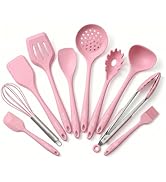 Vayvnt Cooking Utensils Set, 10PCS Silicone Kitchen Utensil Set Non Scratch, Heat Resistant Food ...