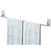 Adhesive Bath Towel Bar 24-inch, No Drill Stick On Towel Rack, Easy Install with Self-Adhesive, P...
