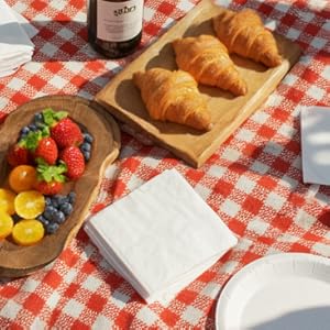 Disposable Napkins - White Dinner Napkins - Recyclable Paper Napkins for Dinner, Parties, Crafts