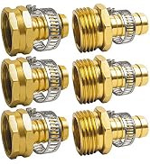 Hourleey Garden Hose Repair 1/2 Inch, Aluminum Mender Hose Connector Fitting with Clamp, Fit 1/2