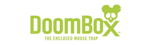 DoomBox logo with outline of mouse skull. The Enclosed Mouse Trap.