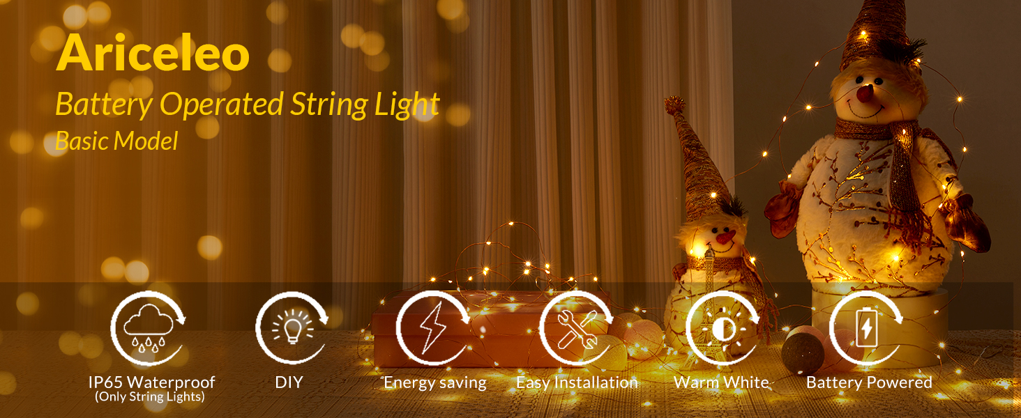 LED Fairy Lights Battery Operated String Lights Battery Powered Fairy Lights Copper Wire Fairy Light
