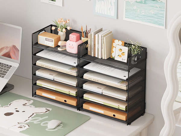 2-Pack desk paper tray organizer