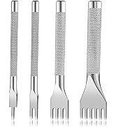 Leather Stitching Punch, 1/2/4/6 Prong Leather Hole Punch Tool, White Steel Lacing Stitching Chis...