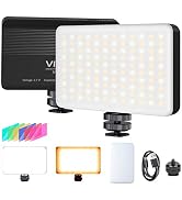 VIJIM VL120 LED on Camera Video Light,Mini Bi-Color Portable Photography Lighting w 6 Color Filte...