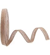 Pandahall 10.93 Yards Burlap Fabric Ribbon 3/8 Inch Tan Burlap Craft Ribbon Rolls for Party Decor...