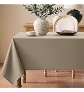 Maymiss Faux Linen Tablecloths for Rectangle Tables, Burlap Textured Table Cloths Washable Farmho...