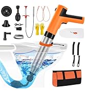 Electric Toilet Plunger, High Pressure Toilet Snake Drain Clog Remover, Splash-Free Unclogger wit...