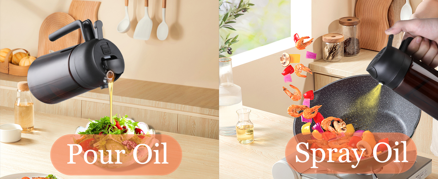 Oil Sprayer for Cooking Kitchen Maiden 2 in 1 Spray and Pour Olive Oil Dispenser