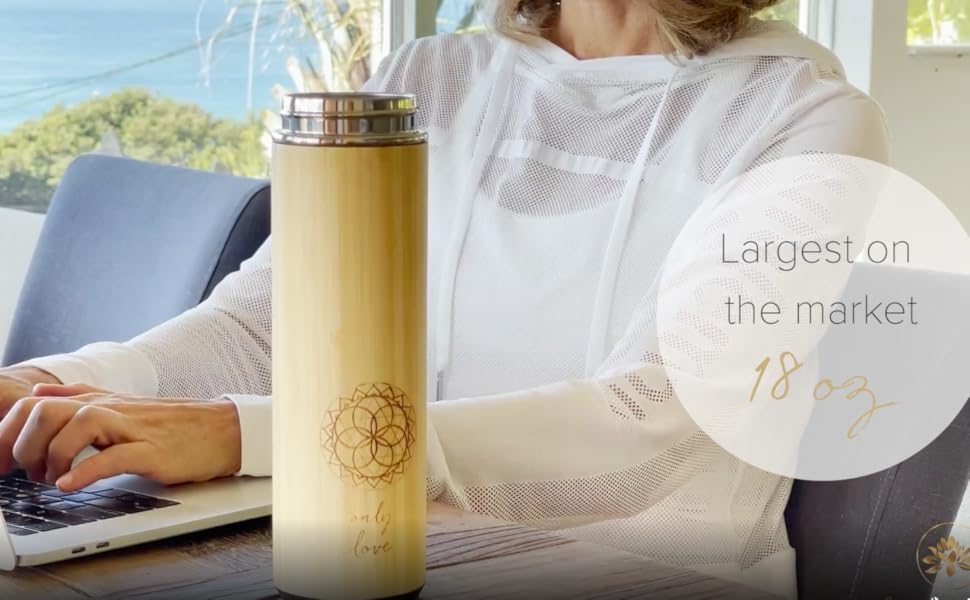 The Love Bamboo Tea Tumbler with Infuser and Strainer