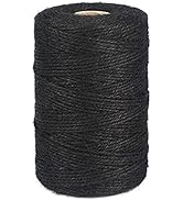 jijAcraft Jute Twine String 656 Feet, 2mm Black Natural Twine for Gift Wrapping, 3-Ply Hemp Black...