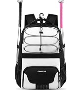 COMECOI Softball Bag, Lightweight Baseball Backpack with Shoes Compartment, Baseball Bat Bags wit...