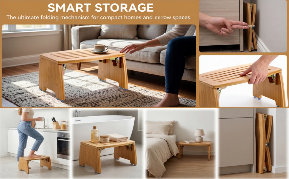 Bamboo Folding Step Stool