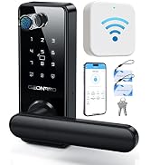 Wi-Fi Smart Lock, Fingerprint Keyless Entry Door Lock with Handle, Smart Lock for Front Door Anti...