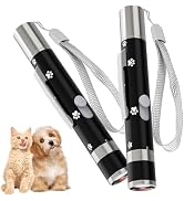 Cat Toy, 2 Pcs, Interactive Rechargeable Chase Toy for Indoor Cat & Dogs | 3 Light Modes & 5 Fun ...