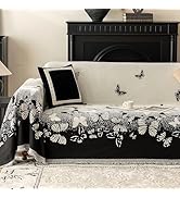 UWWGKK Couch Cover Blanket Reversible for Spring, Chenille Sofa Covers with Butterfly Pattern and...