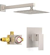 SunCleanse Shower Faucet Set With Valve, Bathroom Shower System Included Stainless Steel Metal Ra...