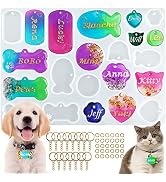 Actvty Pet Tag Resin Mold Silicone, Dog Tag Molds for Resin, Dog Bone Cat Shaped Keychain Silicon...