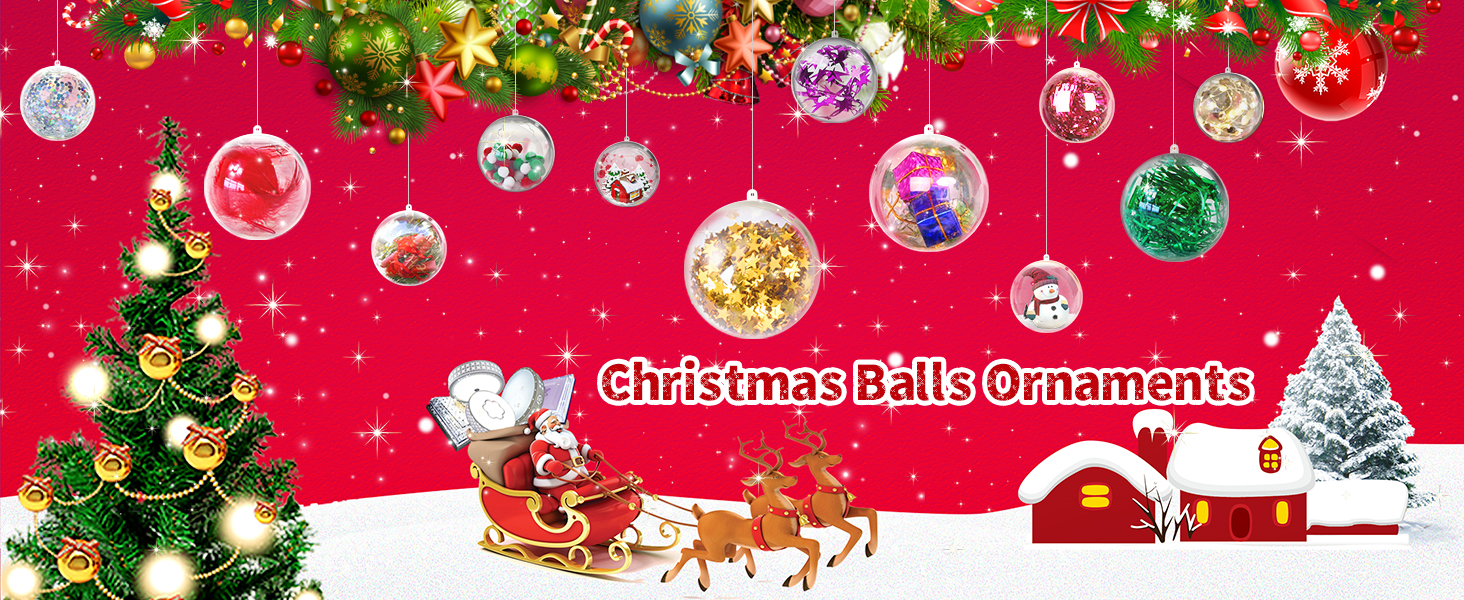 Christmas Ornaments,Clear Plastic Ornaments Balls,Clear Christmas Ornaments for Crafts