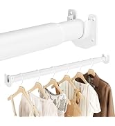 BrFoYu Closet Rods for Hanging Clothes, 17-84 Inch Stepless Adjustable Closet Rod, 1.3 Inch Heavy...