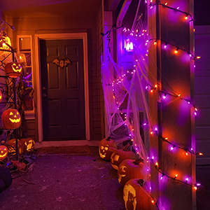 orange purple lights