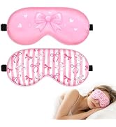 OlyPegic 2 Pcs Girls Sleep Masks for Women Girls Silk Eye Mask Sleeping Eye Masks Women with Adju...