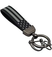 Elegananccy American USA Flag Car Keychain with Zinc Alloy Ring Fit for Truck, Ford, Jeep, Men Ca...