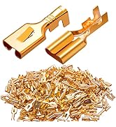 Twidec/200PCS 6.3mm Female Spade Connector Blade Connector Quick Splice Crimp Terminals Non Insul...