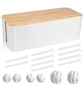Cable Management Box - Wooden Style Large Cord Organizer Box to Hide Wires & Power Strips | Desk ...