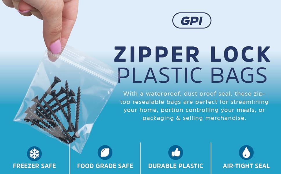 zip lock zip and seal sealable storage plastic thick bags for food storage