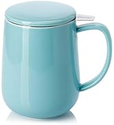 Sweese 20 OZ Porcelain Tea Mug with Infuser and Lid, Loose Leaf Tea Cup, Gifts for Tea Lover - Tu...