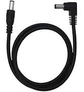 Augioth Guitar Effect Pedal DC Cable 3 Pack 5.5mm x 2.1mm Power Lead Cord, 60CM Male to Male