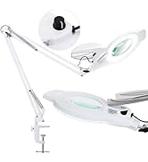 10X Magnifying Glass with Light, NUEYiO 2200 Lumen Stepless Dimmable Mangifier with Light, 4" Rea...
