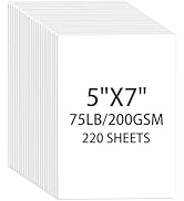 Cardstock 5x7, 220 Sheets, White Card Stock, 5x7 Cardstock Paper, 75lb/ 200gsm Heavyweight Blank ...