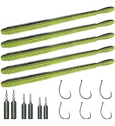 Drop Shot Baits Finesse Fishing Worms for Bass Fishing Soft Plastic Worms Drop Shot Rig Rubber Wo...