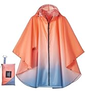 YOOTUKL Unisex Hooded Rain Poncho, Waterproof Raincoat Jacket with pocket for Adult, Rain Coat fo...