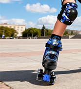 Kuxuan Skates Boys and Girls Camo Adjustable Roller Skates with Light up Wheels, Fun Illuminating...