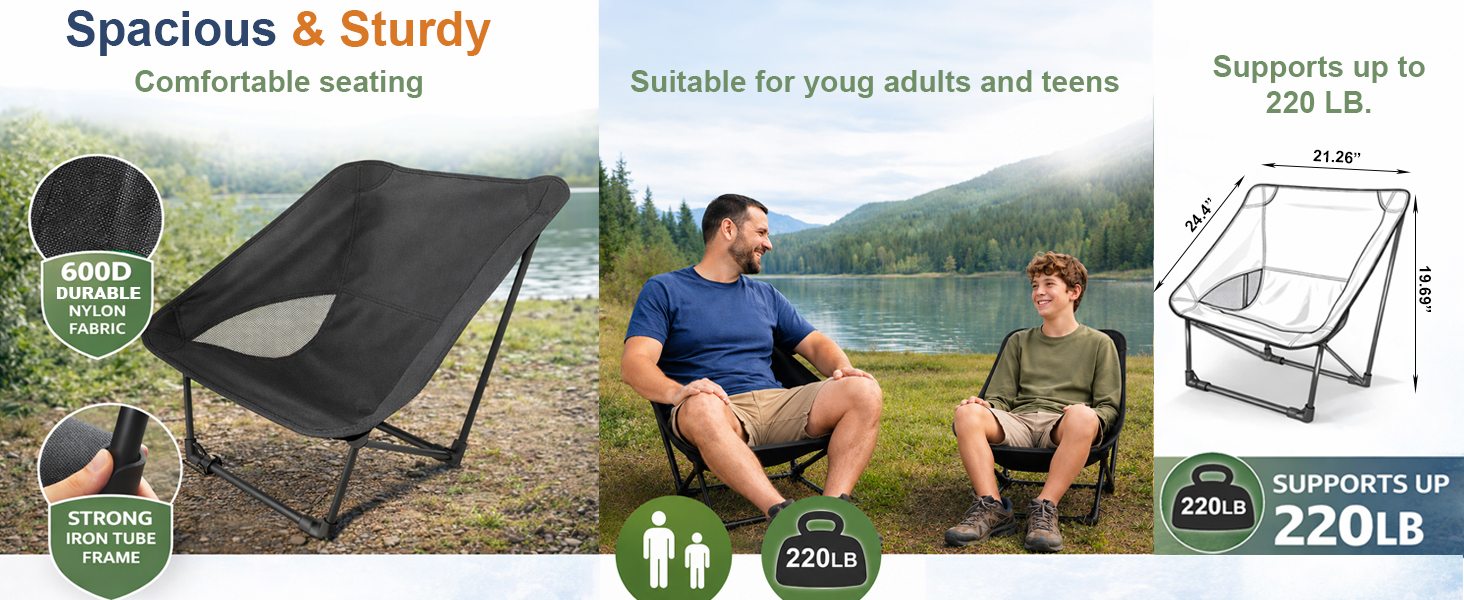 camp chair portable compact travel folding outdoor lightweight hiking festival sports backpacking