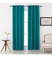 Pickluc Teal Blackout Curtains with Grommet 84 Inches Long 2 Panels, Light Blocking Window Drapes...