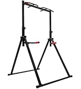 Pull Up Bar Power Tower Dip Station, Triangular Pull Up Bar Strength Training Device,Adjustable H...