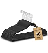 Whitmor Premium Velvet Hangers 50 Pack, Heavy Duty & Non-Slip Hangers with 360° Swivel Hooks, Spa...