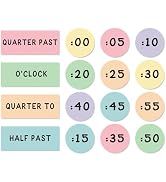 FYSUIMU Pastel Telling Time Bulletin Board Decoration Set Colorful Clock Numbers Labels with Glue...