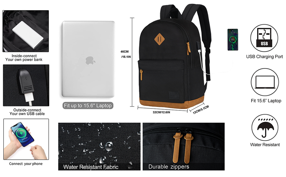 waterproof backpack with usb port