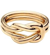 Layered Knot Silk Scarf Ring Brooch for Women Girls Dainty Infinity Love Knots Double Line Shawl ...