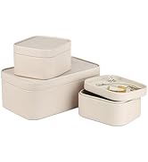 HofferRuffer Faux Leather Decorative Storage Boxes, Dust proof Storage Shelf Baskets with Lids