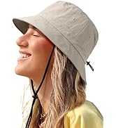 Waterproof Bucket Hat for Women Men Rain Hat UPF 50+ Wide Brim Boonie Sun Hat Foldable Summer Flo...