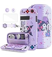 HYPERCASE Purple Carrying Case Set for Nintendo Switch, Cute Switch Travel Accessories Bundle of ...
